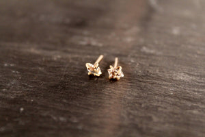 Herkimer Diamond Claw Stud Earrings