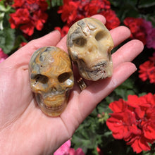 Load image into Gallery viewer, crazy lace agate skull carving