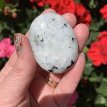 Load image into Gallery viewer, moonstone with black tourmaline palm stones
