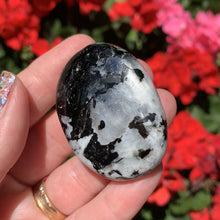 Load image into Gallery viewer, moonstone with black tourmaline palm stones