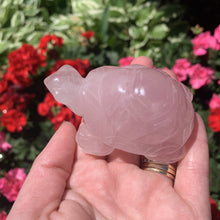 Load image into Gallery viewer, rose quartz turtle carving