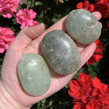 Load image into Gallery viewer, prehnite and epidote palm stones
