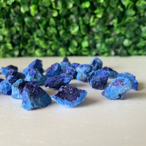 Small Blueberry azurite geode