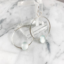 Load image into Gallery viewer, Oval Gemstone Hoop Earrings