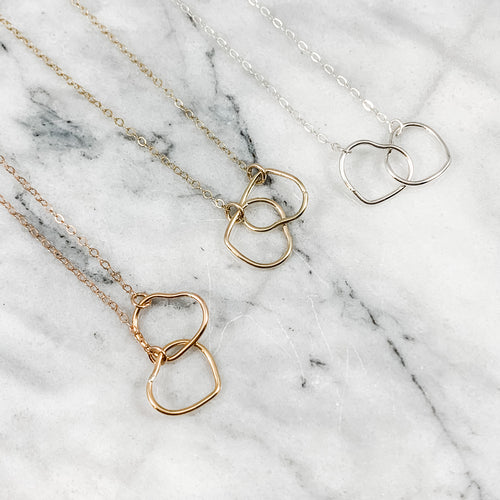 Heart Double Link Necklace (Profits donated to Mission: St Louis)