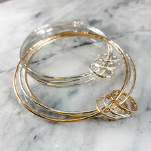 Load image into Gallery viewer, Hammered Mixed Metal Bangle Trio