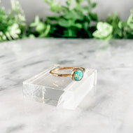 Teal Opal 6mm Gemstone Ring