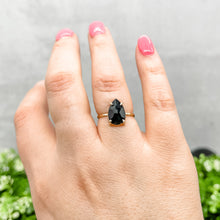 Load image into Gallery viewer, Rose Cut Pear Onyx Ring