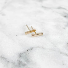 Load image into Gallery viewer, Small Rectangle Bar Stud Earrings