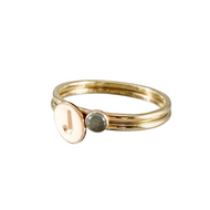 Initial Stacking Birthstone Ring Set